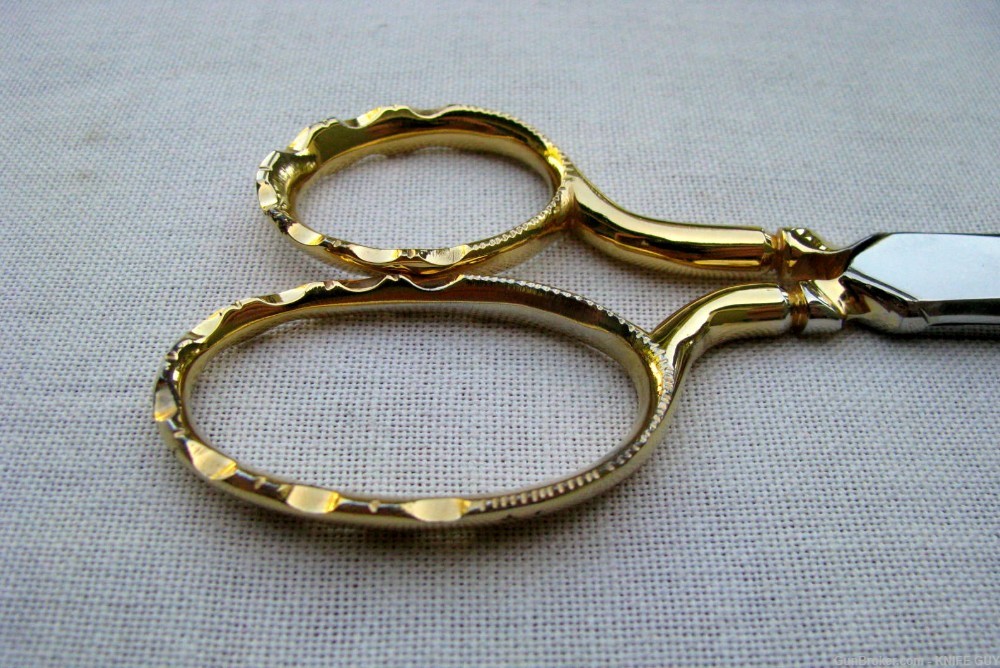  LARGE PRESENTATION CEREMONIAL HAND FORGED FRENCH CASED GOLD SCISSORS-img-8