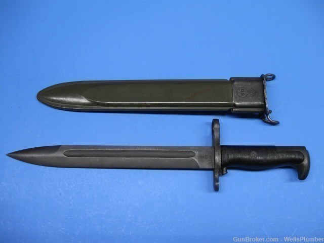 NORWEGIAN M1 GARAND BAYONET WITH SCABBARD 10" MODEL (MINT CONDITION)-img-0