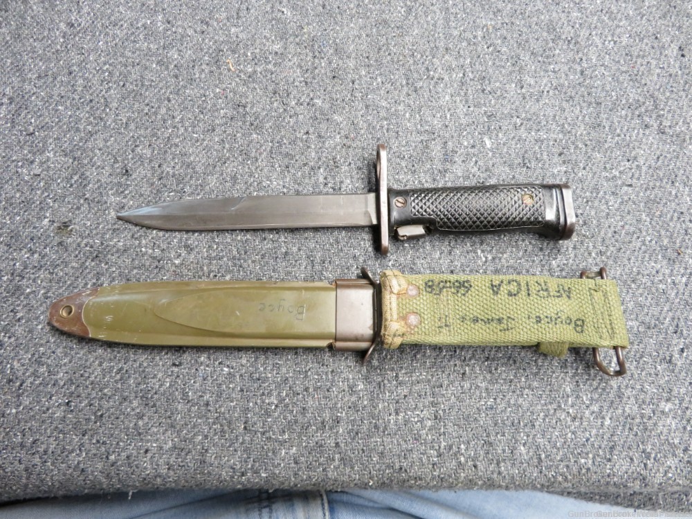 US M-14 BAYONET WITH SCABBARD US M6 BAYONET DATED 1966-1968 USGI M14  -img-1