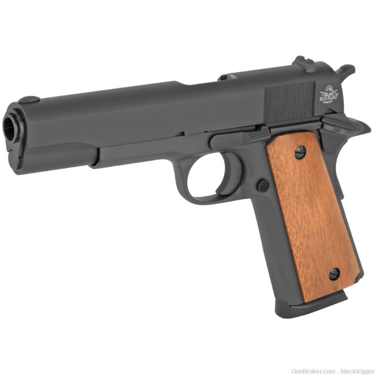 RIA 51421 GI Standard FS CA Compliant 45ACP 5" 8+1 Overall Black Wood Grip -img-4