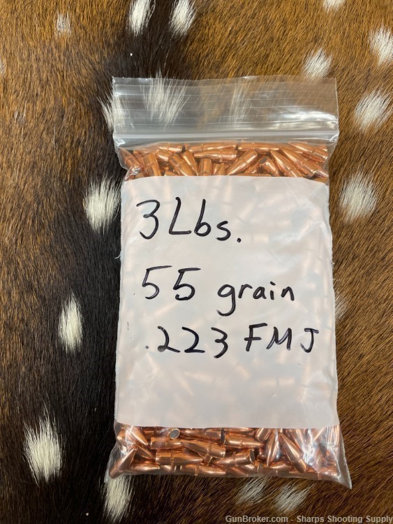 .223 55 Grain FMJ Projectile 3 Pounds! Over 300 Projectiles-img-0