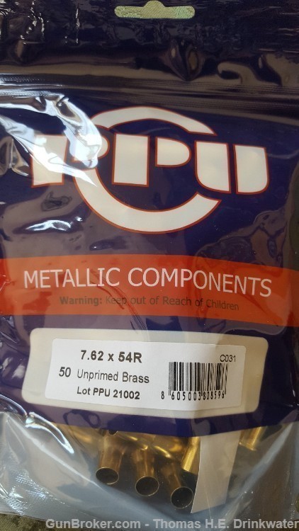 7.62x54R NEW Unprimed brass by PPU-img-0