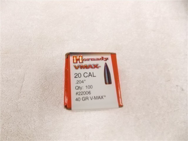 Hornady 20 cal 40 gr V-Max bullets #22006-img-0