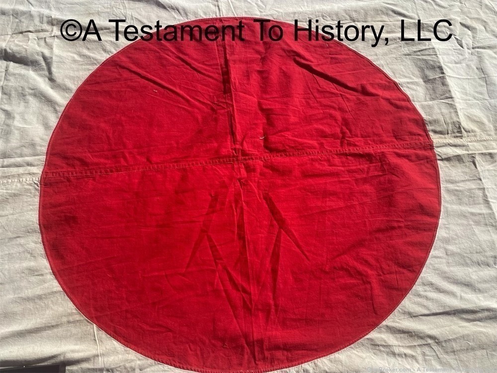 WWII JAPANESE LARGE BARRACKS FLAG- WITH VETERAN CAPTURE PAPERS PROVENANCE-img-5