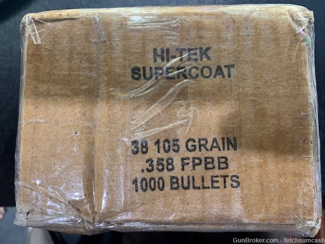 1000 Count HI-TEK Supercoat 38cal 105gr. .358 FPBB bullets for reloading-img-0