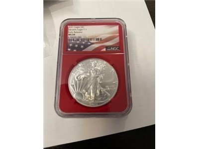 Silver Eagle Certified NGC MS69 Uncirculated 2021 