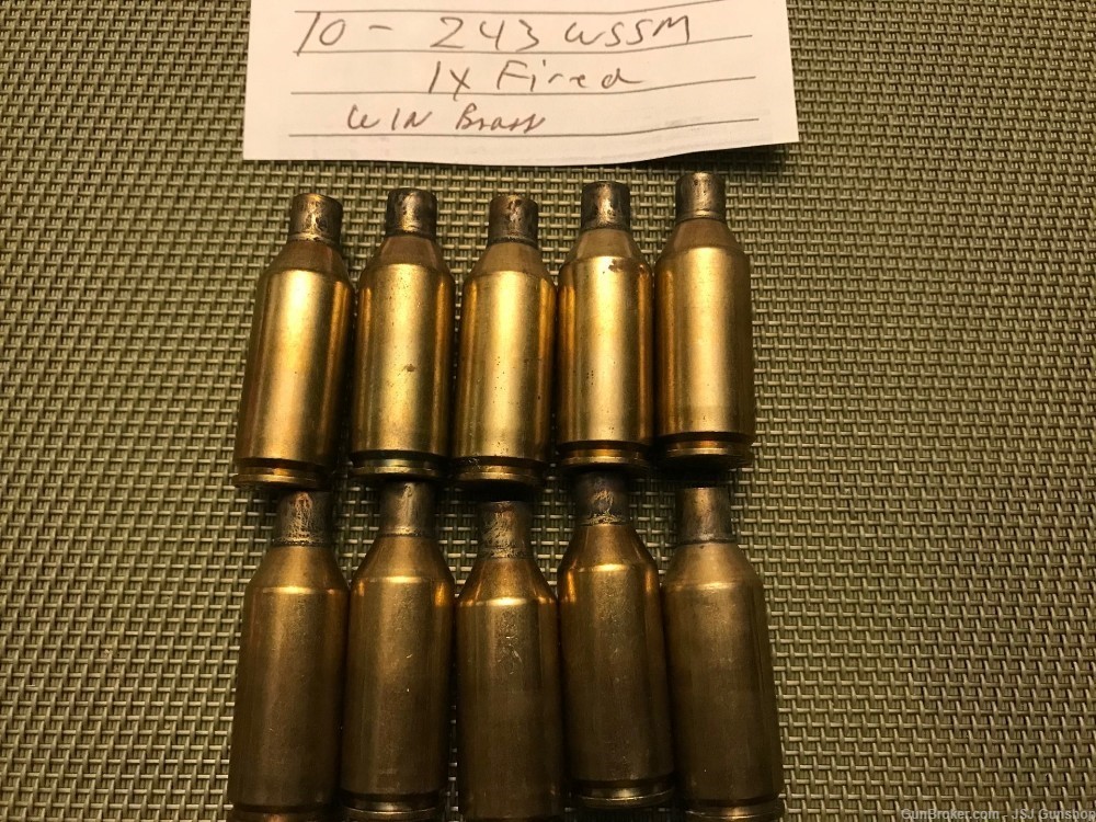 243 WSSM once fired brass 10 pieces-img-0