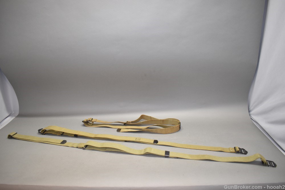 3 Uncommon US Model 1923 M1923 Canvas Cloth Rifle Sling M1 Garand Thompson -img-0