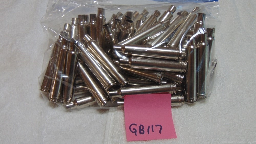 300 Weatherby Magnum Federal Brass, Nickel Plated, Once Fired, 75 rounds-img-0