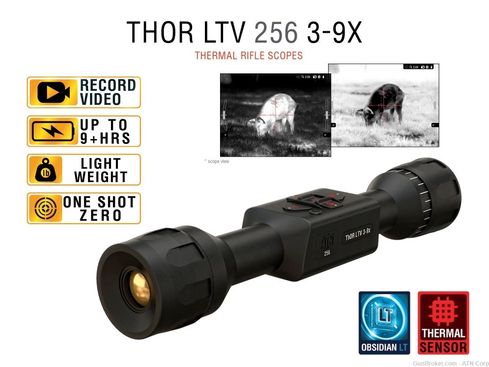 ATN Thor LTV 2-6x, 256x192 12 micron Thermal Rifle Scope-img-1