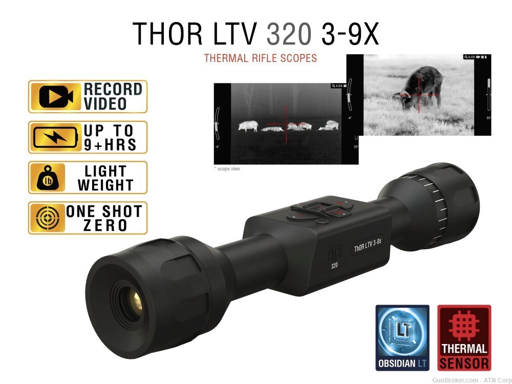 ATN Thor LTV 3-9x, 256x192 12 micron Thermal Rifle Scope-img-1