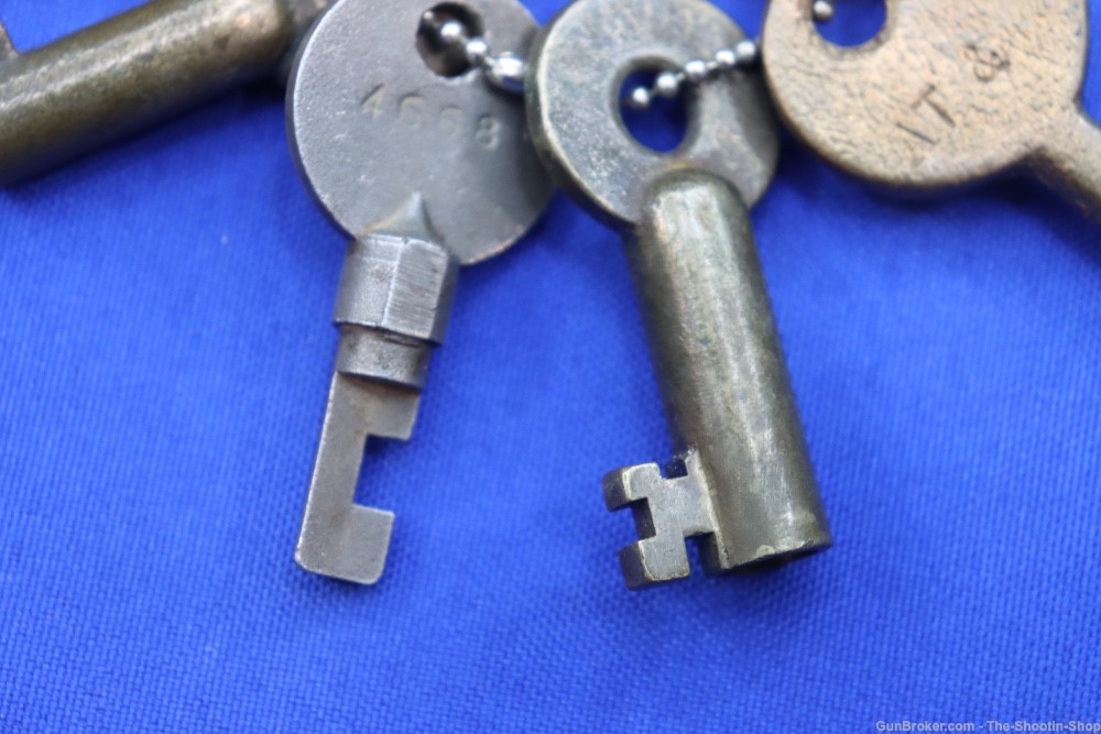 Vintage Lot of 8 US Railroad Lock Brass Skeleton Keys SANTA FE ADLAKE MOPAC-img-4