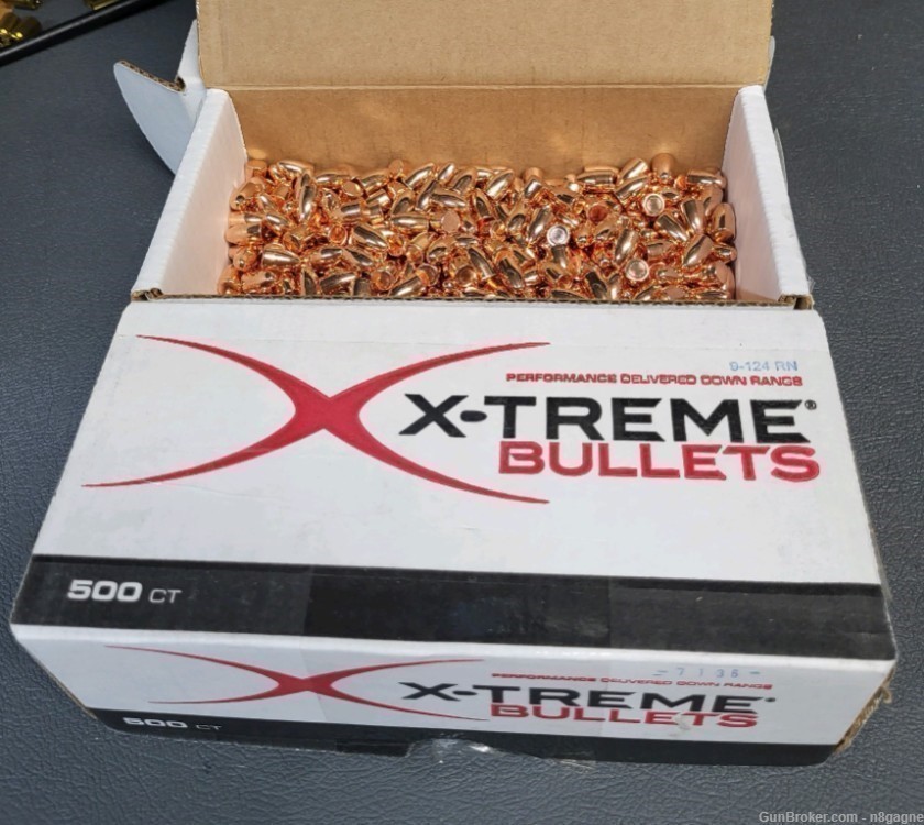 *NEW* 124gr RN Xtreme 9mm .355 Dia. reloading bullets 500ct-img-0