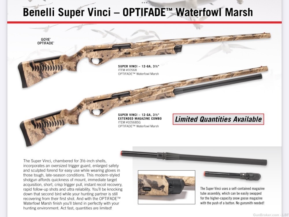 Benelli Super Vinci 12ga 28” Optifade Waterfowl Marsh Limited Edition-img-7