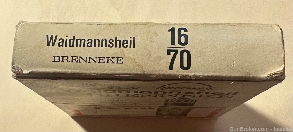 Vintage Brenneke Waidmannsheil Rottweil 16 Gauge Slugs 70mm 10 Rounds -img-4