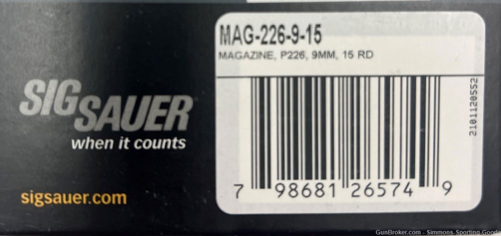 Sig Sauer P226 (MAG-226-9-15) 9mm 15Rd Pistol Magazine - Qty. 3-img-1