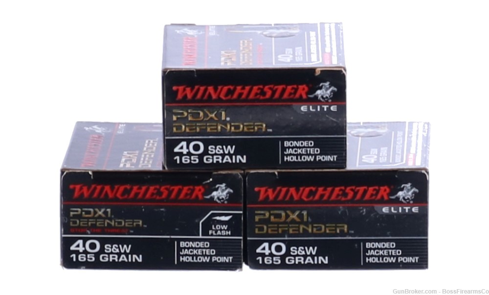 Winchester PDX1 Defender .40 S&W 165gr JHP Lot of 60 S40SWPDB (JFM)-img-0
