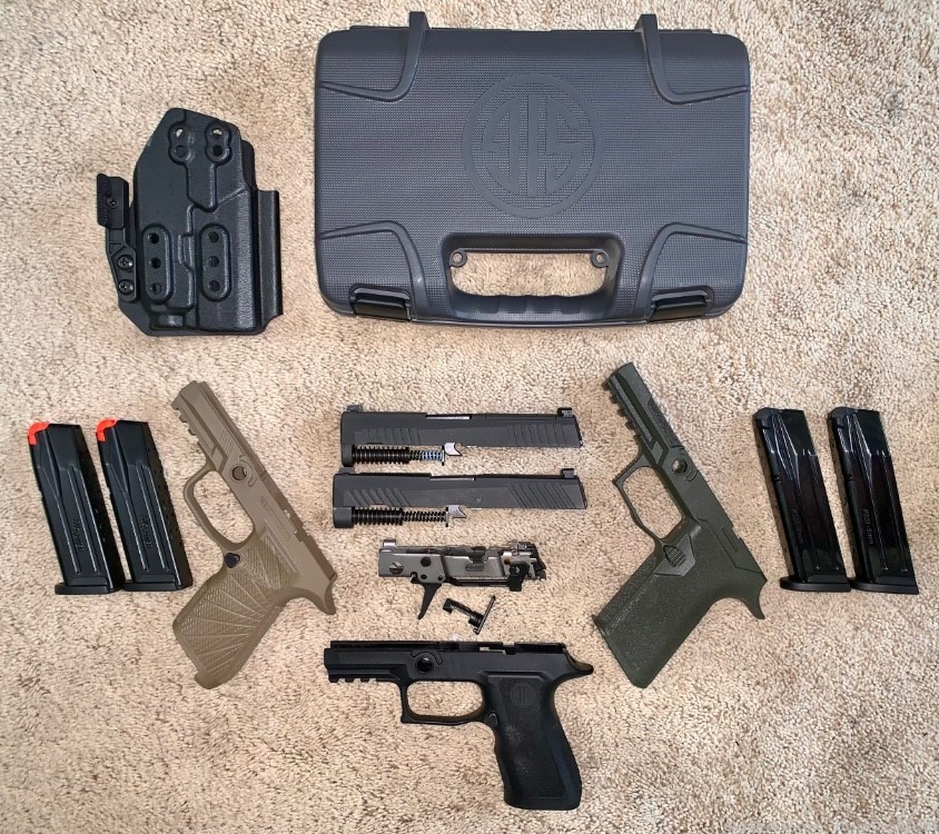 Sig P320 X-Compact 3.6” with extra P320 C 3.9” Upper, 3 Grips, IWB Holster-img-0