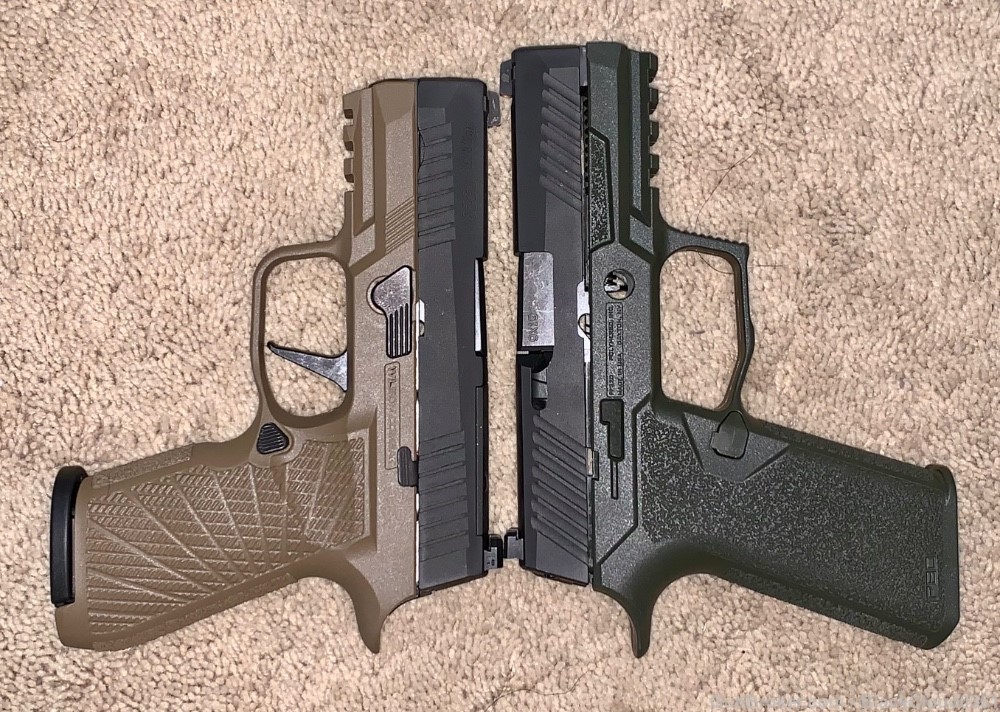 Sig P320 X-Compact 3.6” with extra P320 C 3.9” Upper, 3 Grips, IWB Holster-img-2