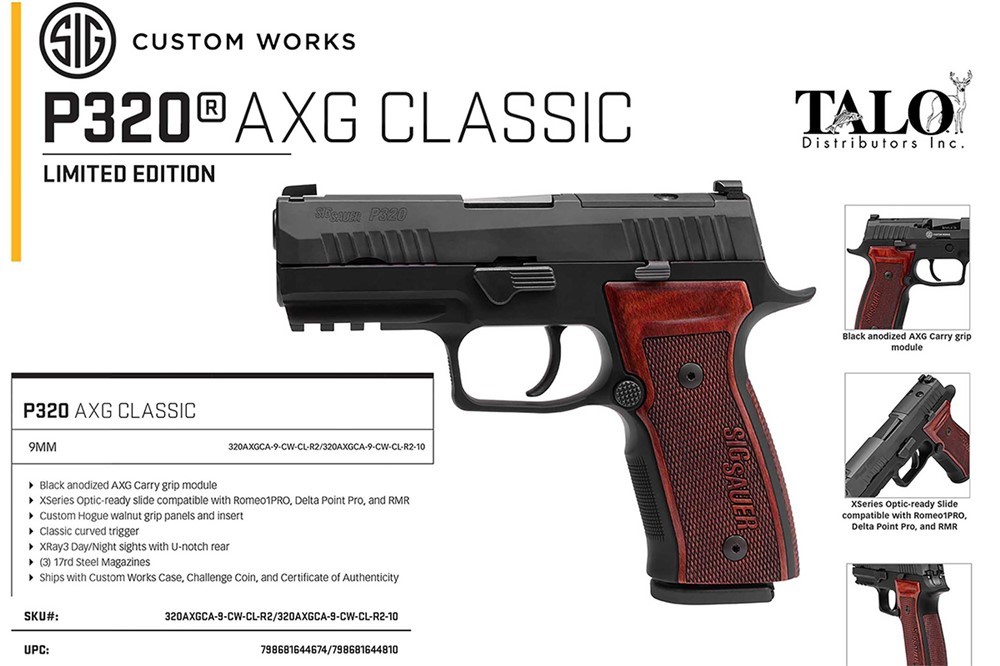 TALO Sig P320 9mm AXG Classic OPTIC READY 3-17rd Night Sights NEW with COA-img-0