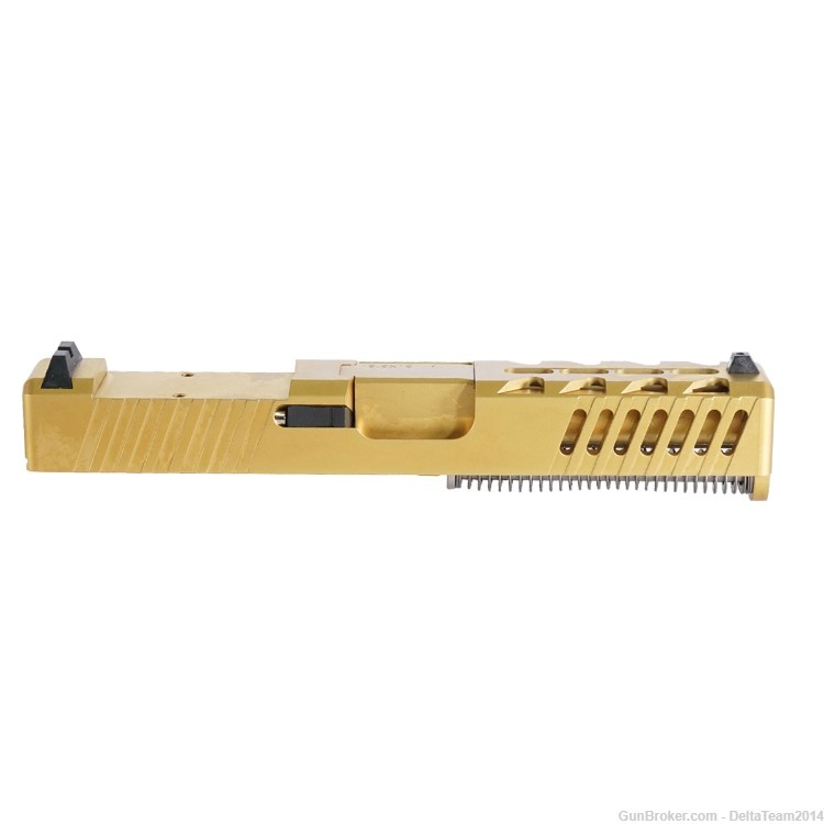 Complete Assembled Optic Ready Slide for Glock 19 Gen 3 | PVD Gold Finish-img-1
