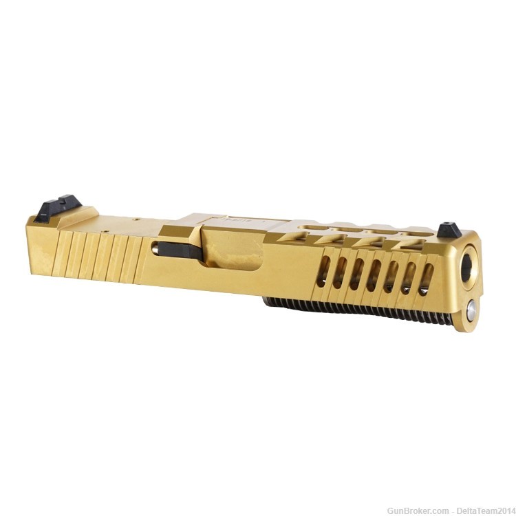 Complete Assembled Optic Ready Slide for Glock 19 Gen 3 | PVD Gold Finish-img-0