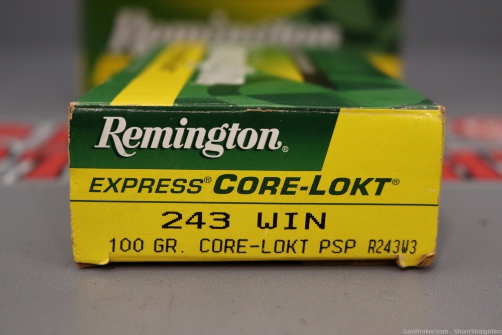Lot o' 34 Rounds of Remington Express Core-Lokt .243Win 100gr Ammunition-img-2