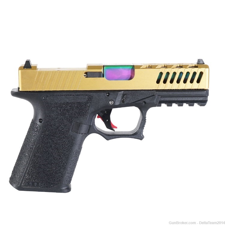 Complete Assembled Optic Ready Slide for Glock 19 Gen 3, PVD Gold & Rainbow-img-5