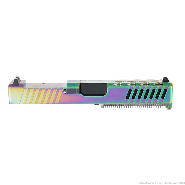Complete Assembled Optic Ready Slide for Glock 19 Gen3 | PVD Rainbow Finish-img-1