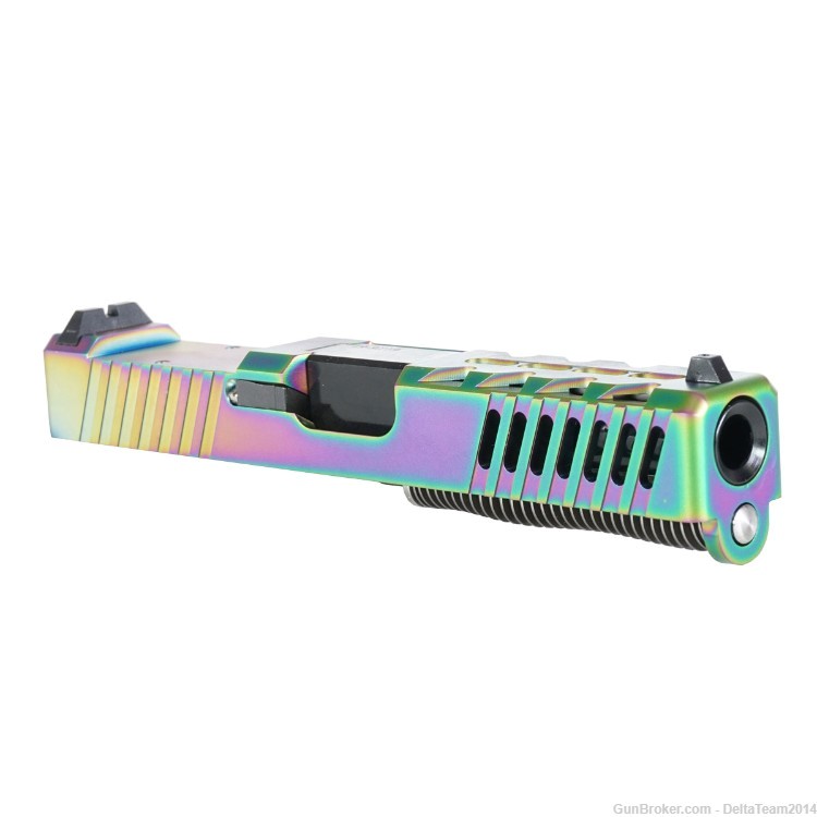 Complete Assembled Optic Ready Slide for Glock 19 Gen3 | PVD Rainbow Finish-img-0