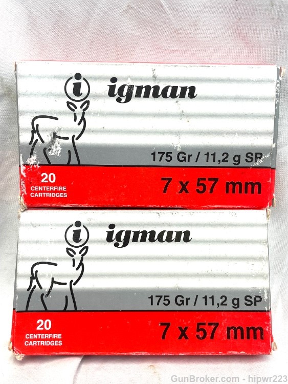 7x57 Ammo  TWo full boxes Igman 175g soft point -img-0