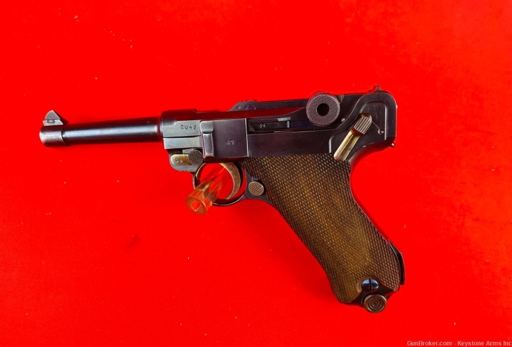 1937 German S/42 P-08 Luger with Capture Papers-img-4