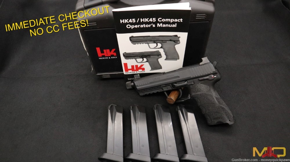 HK45 Tactical V1 45ACP Great Condition In Case W/ 4 Mags Penny Start!-img-0