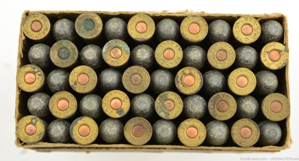  Early Rem-UMC  45 Colt Black Powder Ammo “Fabric” Box Primed Shells-img-4