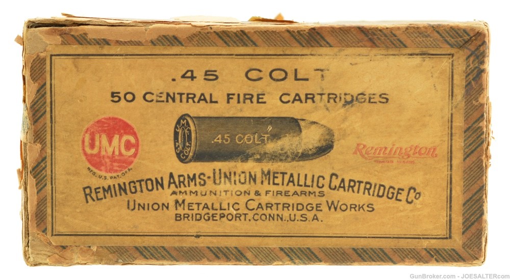  Early Rem-UMC  45 Colt Black Powder Ammo “Fabric” Box Primed Shells-img-0