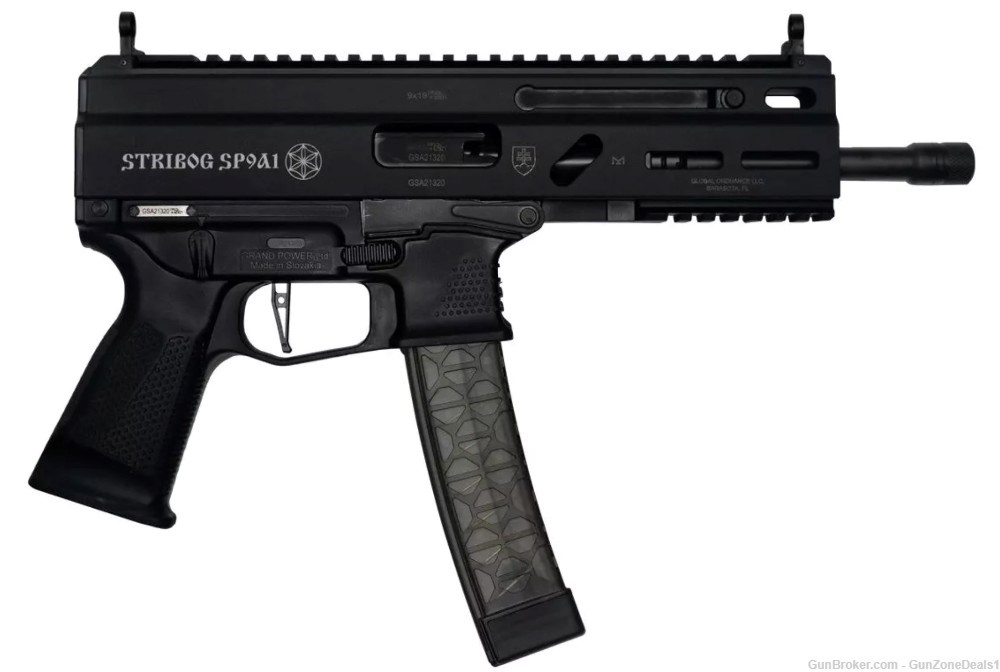 Grand Power Stribog SP9A1 9MM 8" 30+1 Pistol + 3 Bonus Mags (6 Mags Total)-img-0