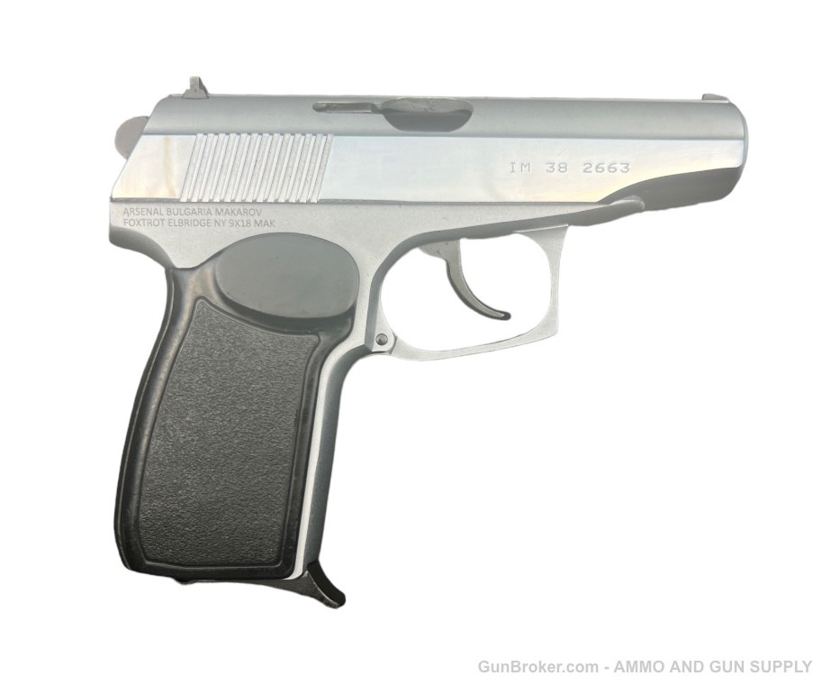 BULGARIAN MAKAROV 9x18 MAK PISTOL BY ARSENAL. CHROME-MATTE FINISH 1998-img-6