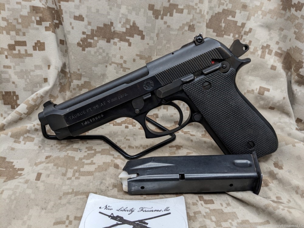 Taurus PT99 AF DA/SA Pistol Blued, 9mm, USED, 1 Mag Adj Sights Good Cond-img-2