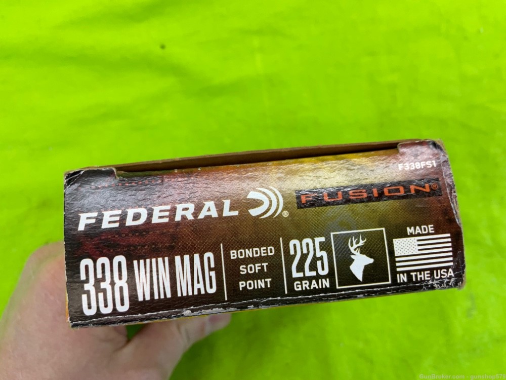 Federal Fusion 338 Winchester Magnum 20 Rounds 225 Grain Bonded Soft Point-img-0