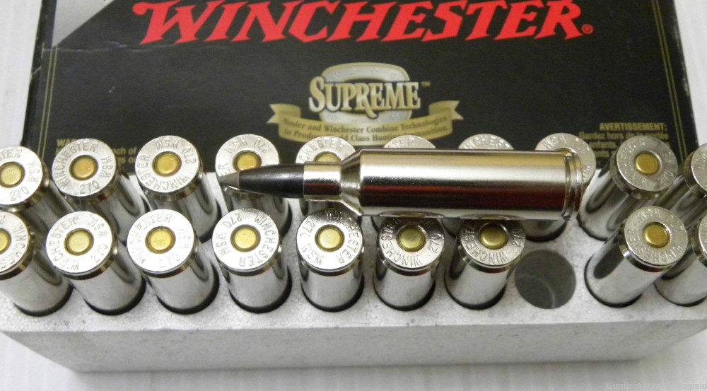 Full 20 Rd Box of Winchester Supreme 270 WSM 150 Gr Ballistic Silvertip-img-2