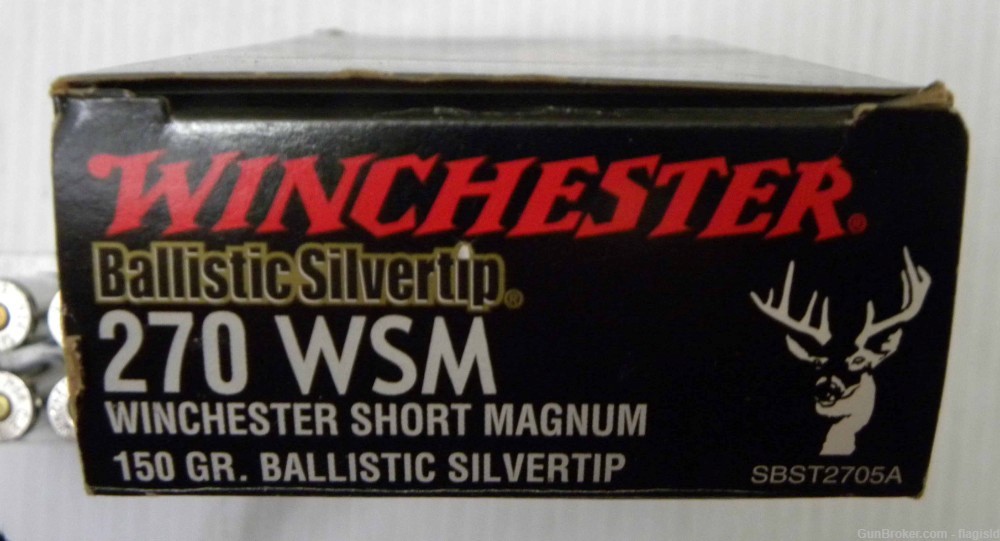 Full 20 Rd Box of Winchester Supreme 270 WSM 150 Gr Ballistic Silvertip-img-0