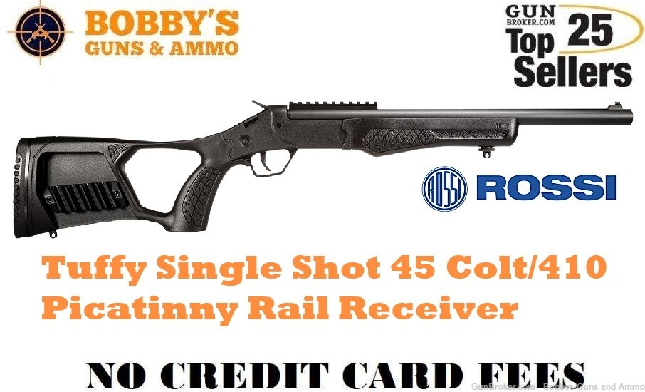 Rossi SSPS45-BK Tuffy Single Shot 45 (Long Colt)-410 Gauge 1rd 16"-img-0