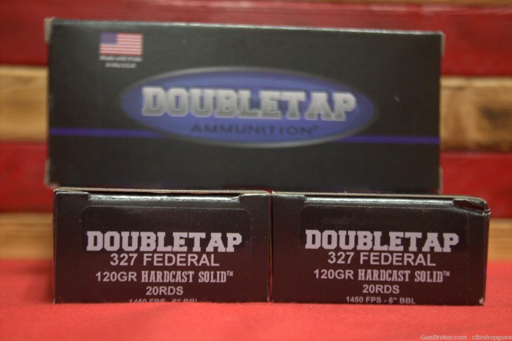 Doubletap .327 Federal 120 grain hardcast solid 60 rounds 3 boxes ammo-img-0