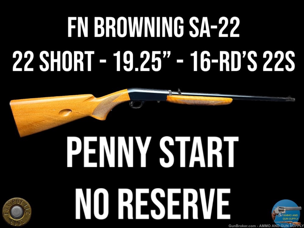 FN BROWNING SA-22 22 SHORT 19.25"-  MADE IN BELGIUM - 16-RD CAPACITY-img-0