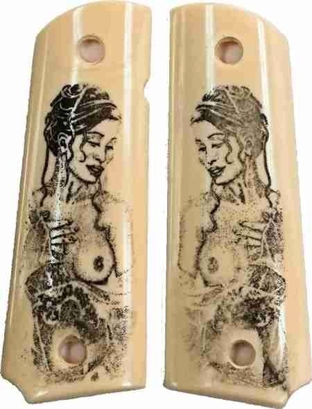 Colt 1911 or Colt Commander Grips with Naked Lady-img-0