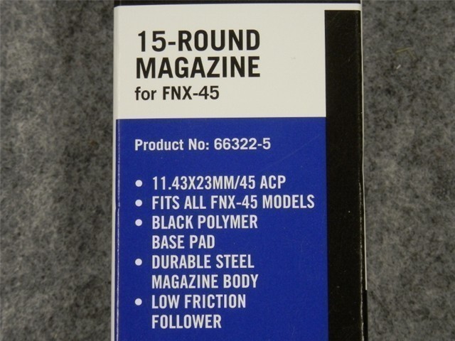 FNH FNX-45 BLACK BASE 15 ROUND MAGAZINE 66322-5 (NIB)-img-0