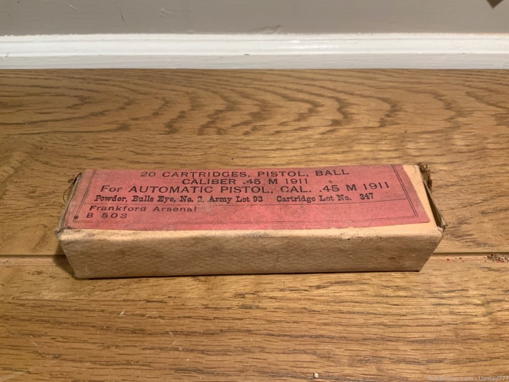 Frankford Arsenal WW1 era Sealed 45 ACP 1911 Ammo Box-img-1