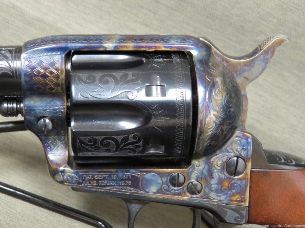 Consecutive Pair Taylor's Uberti Engraved 1873 Cattleman .45 LC Revolver-img-2