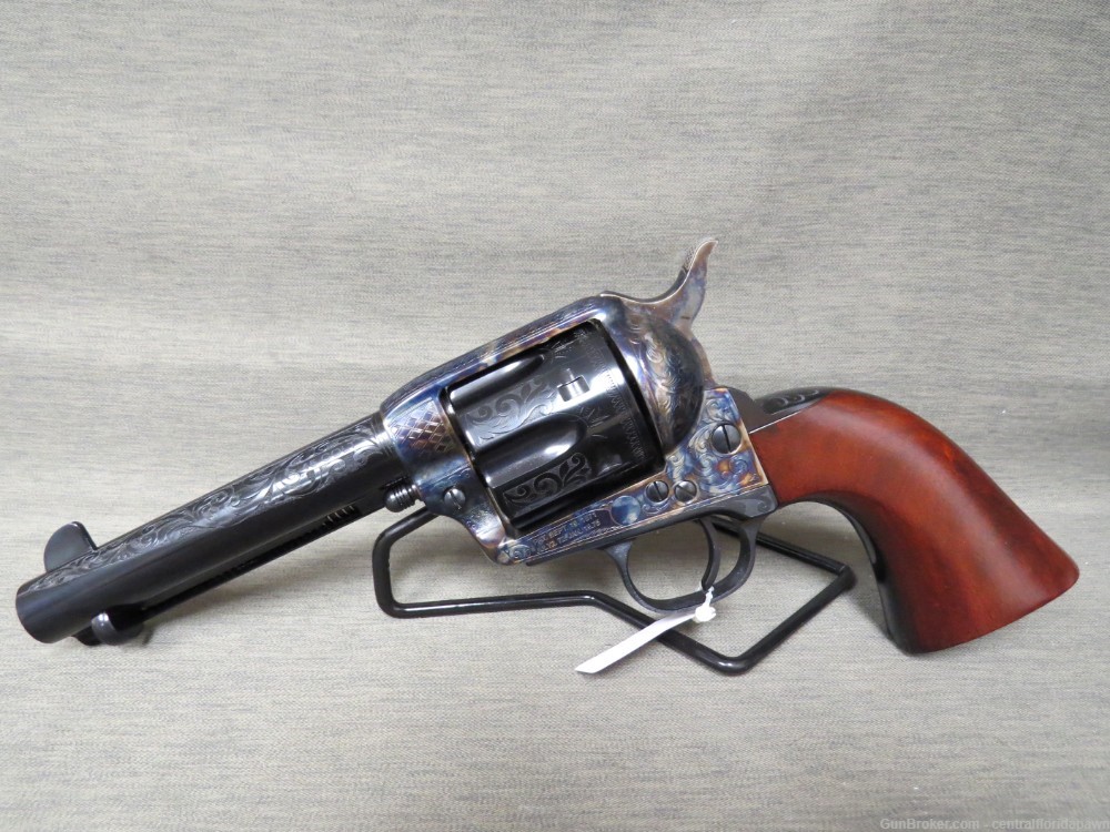 Consecutive Pair Taylor's Uberti Engraved 1873 Cattleman .45 LC Revolver-img-1