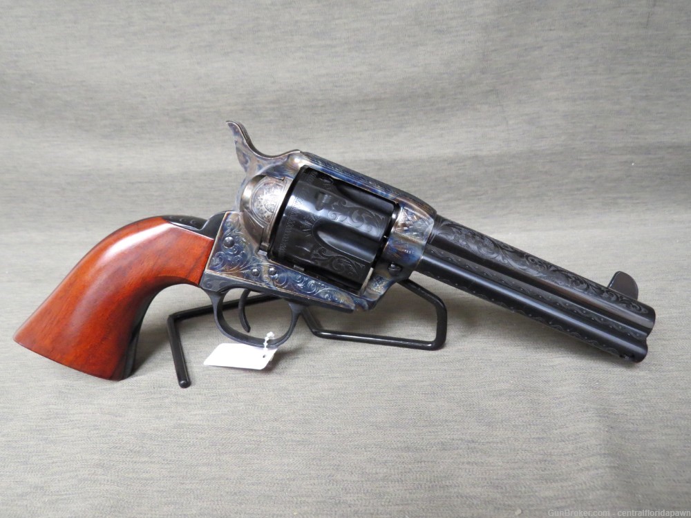 Consecutive Pair Taylor's Uberti Engraved 1873 Cattleman .45 LC Revolver-img-11